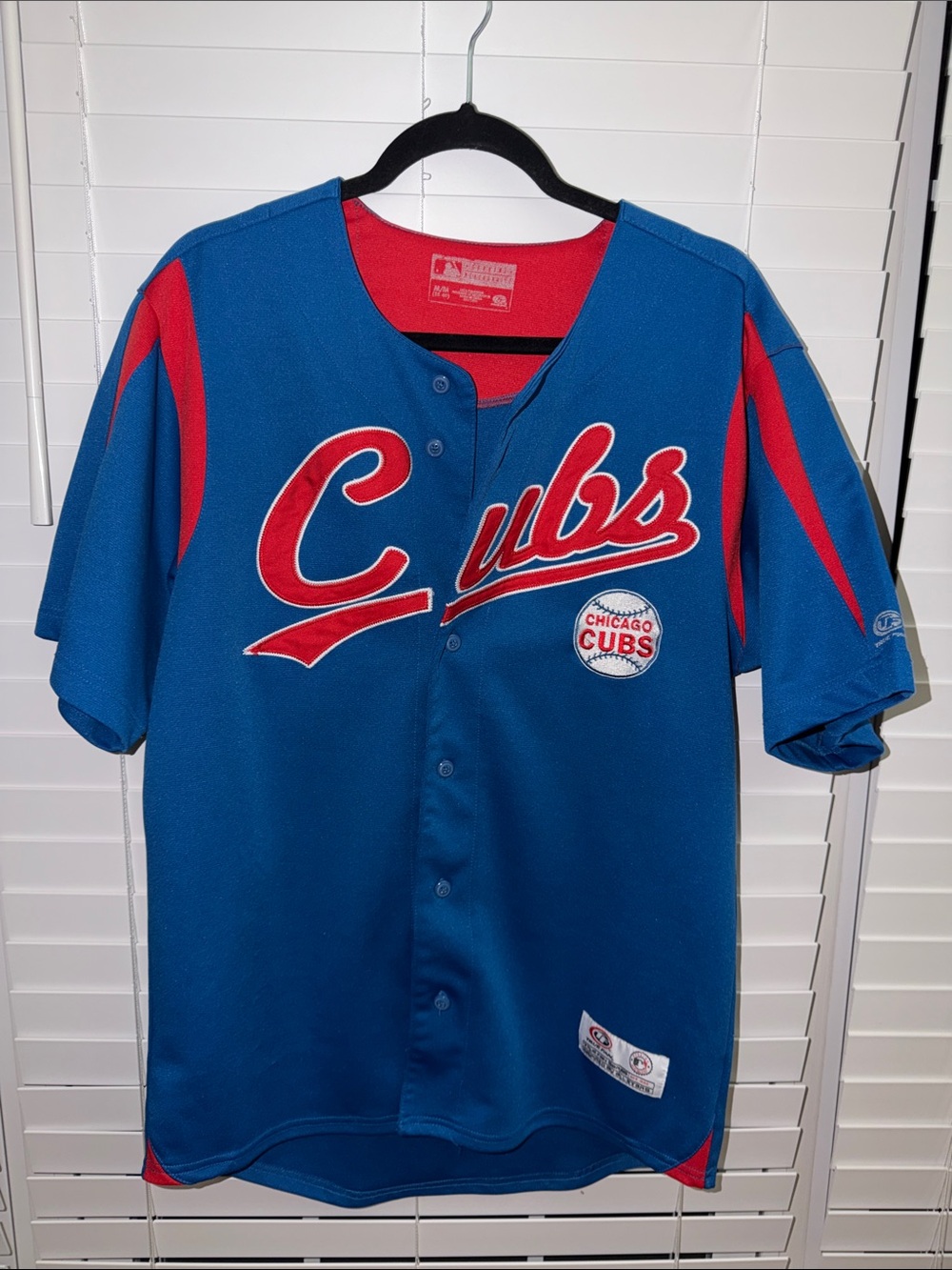 Mens Blue & Red Baseball Jersey